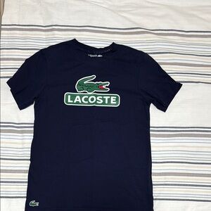 Lacoste Dark Blue Tee with Green Logo